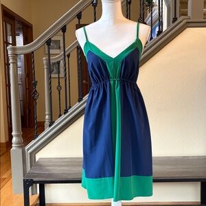 Cocolove Blue & Green Spaghetti Strapped Dress Size Small